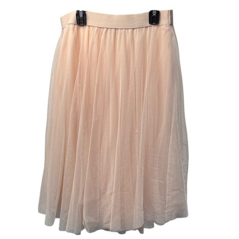 Charlotte Russe Peach Pink Tulle Midi Skirt Elastic Waist‎ Layered Mesh Large